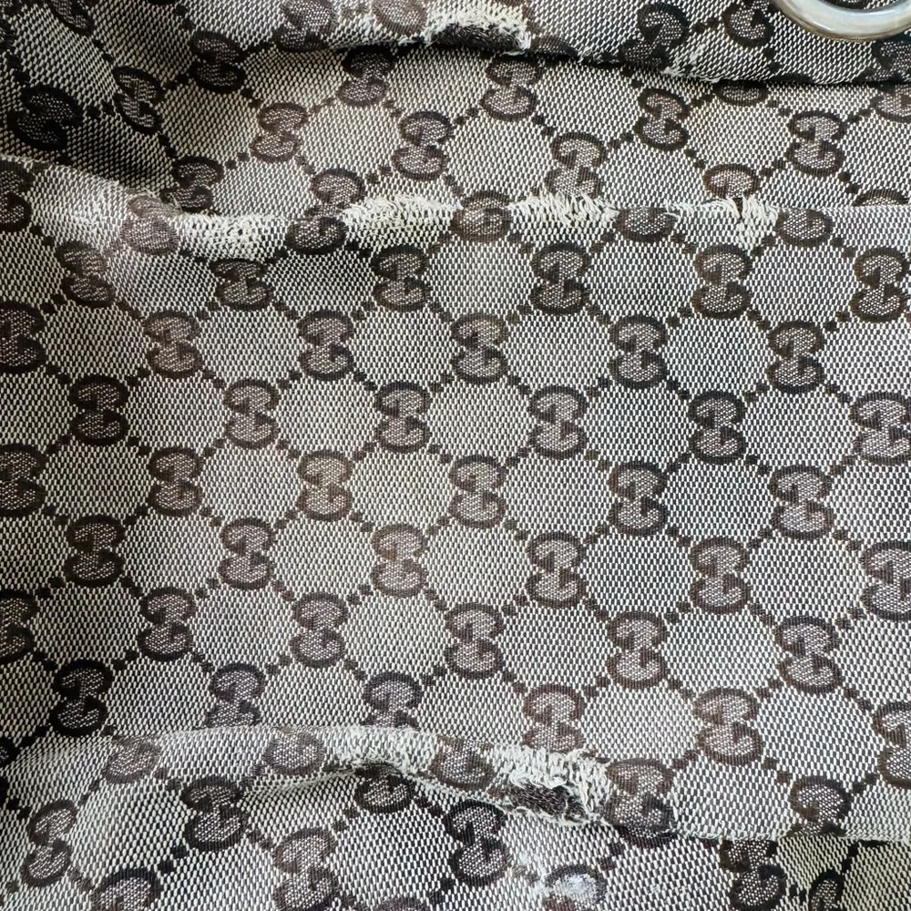 Gucci Beige and Brown GG Canvas Tote with Dark Brown Leather Trim